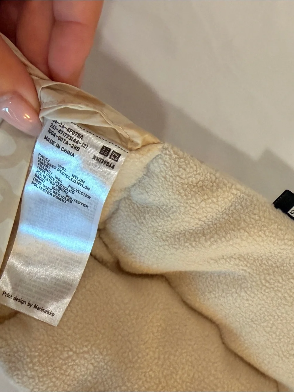 Marimekko for Uniqlo Beige Quilted padded Scarf
